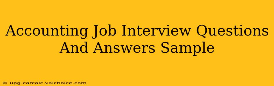 Accounting Job Interview Questions And Answers Sample