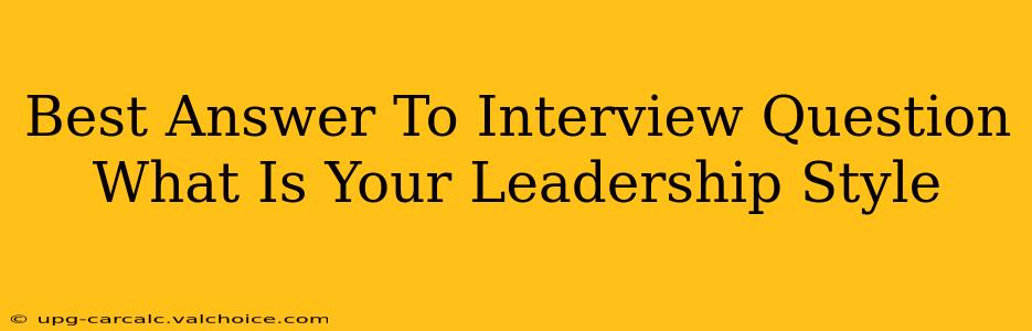 Best Answer To Interview Question What Is Your Leadership Style