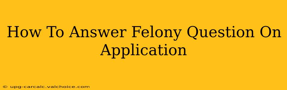 How To Answer Felony Question On Application