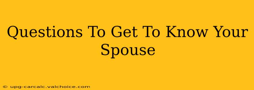 Questions To Get To Know Your Spouse